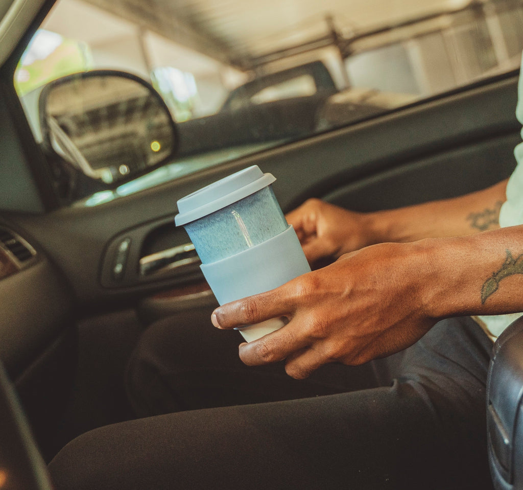 Blue Lid and Sleeve for 12oz cup